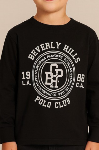 Μπλούζα μακό Για Αγόρι Beverly Hills Polo Club 76B1M0042 BLACK