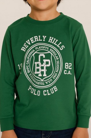 Μπλούζα μακό Για Αγόρι Beverly Hills Polo Club 76B1M0042 Green
