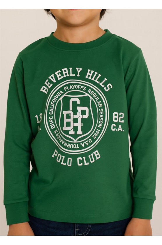 Μπλούζα μακό Για Αγόρι Beverly Hills Polo Club 76B1M0042 Green
