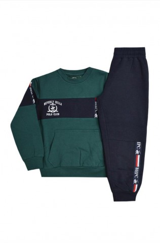 Σετ φόρμας για μικρά αγόρια Beverly Hills Polo Club 76B1Τ0020 FOREST GREEN