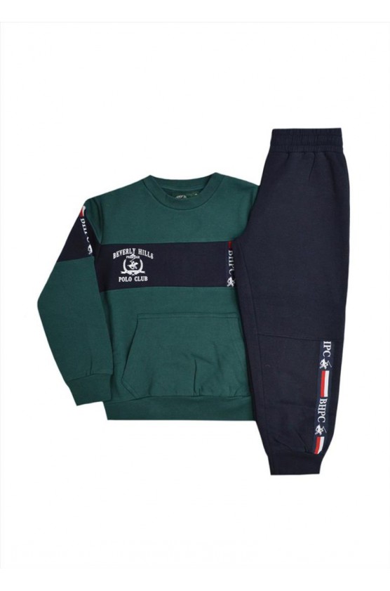 Σετ φόρμας για μικρά αγόρια Beverly Hills Polo Club 76B1Τ0020 FOREST GREEN