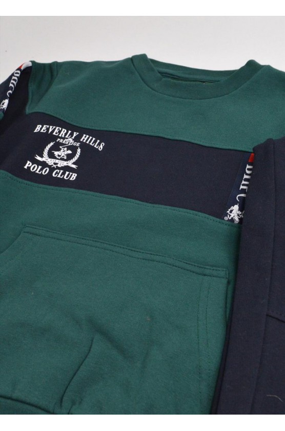 Σετ φόρμας για μικρά αγόρια Beverly Hills Polo Club 76B1Τ0020 FOREST GREEN