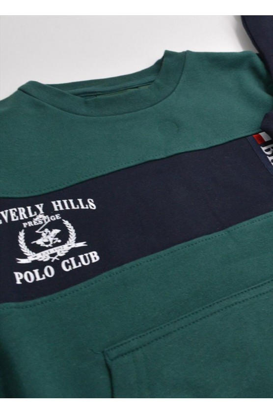 Σετ φόρμας για μικρά αγόρια Beverly Hills Polo Club 76B1Τ0020 FOREST GREEN