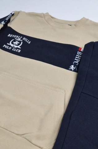 Σετ φόρμας για μικρά αγόρια Beverly Hills Polo Club 76B1Τ0020 NATURAL GREY