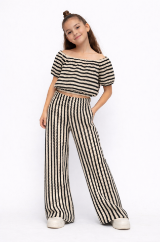 ΣΕΤ ΤΟΠ ΜΕ ΠΑΝΤΕΛΟΝΑ ΠΛΕΚΤΟ ΓΙΑ ΚΟΡΙΤΣΙΑ ALICE S26-A18141 ΕΚΡΟΥ-ΜΑΥΡΟ