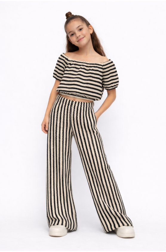 ΣΕΤ ΤΟΠ ΜΕ ΠΑΝΤΕΛΟΝΑ ΠΛΕΚΤΟ ΓΙΑ ΚΟΡΙΤΣΙΑ ALICE S26-A18141 ΕΚΡΟΥ-ΜΑΥΡΟ