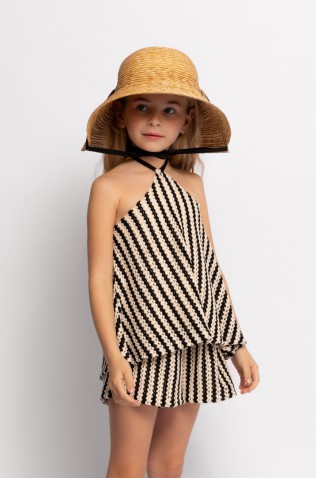 ΣΕΤ ΤΟΠ ΜΕ ΣΟΡΤΣ ΠΛΕΚΤΟ ΓΙΑ ΚΟΡΙΤΣΙΑ ALICE S26-A18061 ΕΚΡΟΥ-ΜΑΥΡΟ