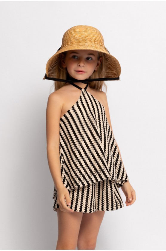 ΣΕΤ ΤΟΠ ΜΕ ΣΟΡΤΣ ΠΛΕΚΤΟ ΓΙΑ ΚΟΡΙΤΣΙΑ ALICE S26-A18061 ΕΚΡΟΥ-ΜΑΥΡΟ