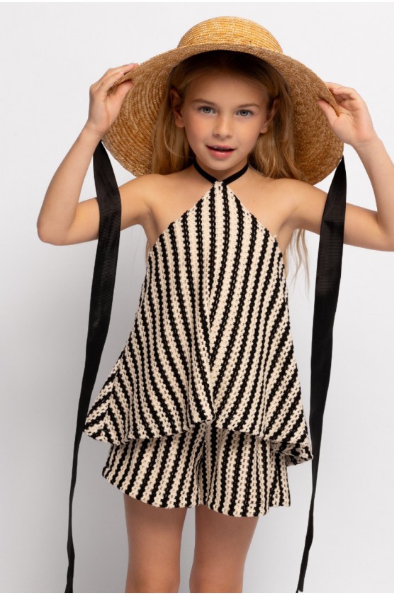 ΣΕΤ ΤΟΠ ΜΕ ΣΟΡΤΣ ΠΛΕΚΤΟ ΓΙΑ ΚΟΡΙΤΣΙΑ ALICE S26-A18061 ΕΚΡΟΥ-ΜΑΥΡΟ