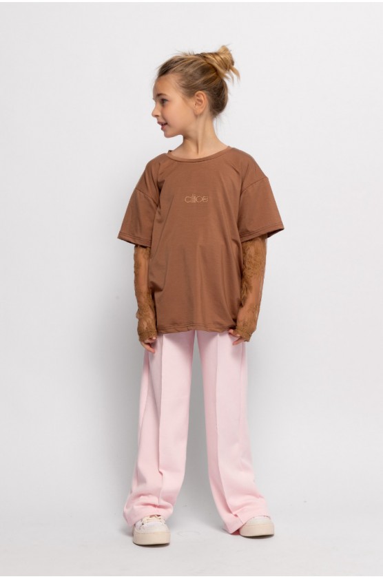 ΜΠΛΟΥΖΑ OVERSIZED ΓΙΑ ΚΟΡΙΤΣΙΑ ALICE S26-A14052 ΚΑΦΕ