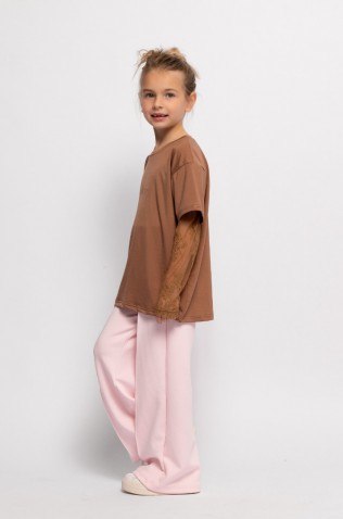 ΜΠΛΟΥΖΑ OVERSIZED ΓΙΑ ΚΟΡΙΤΣΙΑ ALICE S26-A14052 ΚΑΦΕ