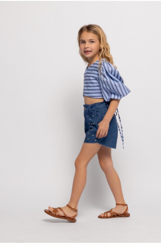 ΜΠΛΟΥΖΑ ΡΙΓΕ ΜΕ ΑΝΟΙΓΜΑ ΓΙΑ ΚΟΡΙΤΣΙΑ ALICE S26-A14022 ΜΠΛΕ