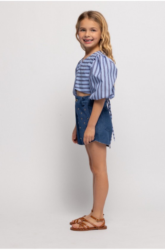 ΜΠΛΟΥΖΑ ΡΙΓΕ ΜΕ ΑΝΟΙΓΜΑ ΓΙΑ ΚΟΡΙΤΣΙΑ ALICE S26-A14022 ΜΠΛΕ