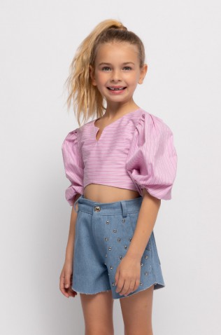  ΜΠΛΟΥΖΑ ΡΙΓΕ ΜΕ ΑΝΟΙΓΜΑ ΓΙΑ ΚΟΡΙΤΣΙΑ ALICE S26-A14021 ΡΟΖ