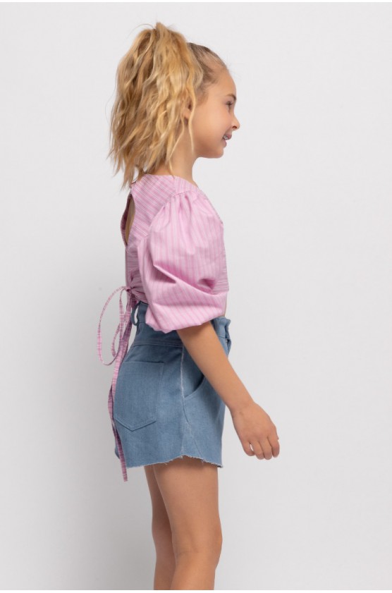 ΜΠΛΟΥΖΑ ΡΙΓΕ ΜΕ ΑΝΟΙΓΜΑ ΓΙΑ ΚΟΡΙΤΣΙΑ ALICE S26-A14021 ΡΟΖ