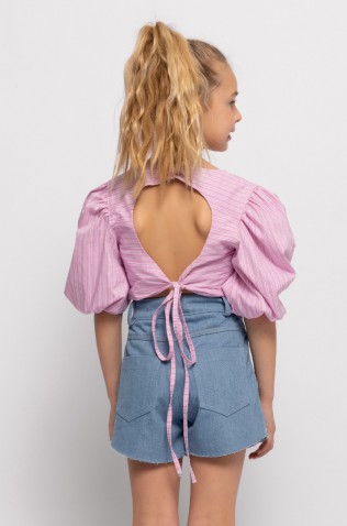  ΜΠΛΟΥΖΑ ΡΙΓΕ ΜΕ ΑΝΟΙΓΜΑ ΓΙΑ ΚΟΡΙΤΣΙΑ ALICE S26-A14021 ΡΟΖ