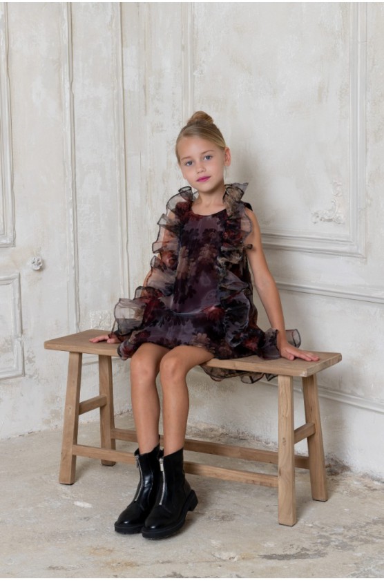 ΦΟΡΕΜΑ ΑΠΟ ΟΡΓΑΝΤΖΑ ΜΕ ΒΟΛΑΝ ΓΙΑ ΚΟΡΙΤΣΙΑ ALICE W25-A11031 ΜΠΟΡΝΤΟ