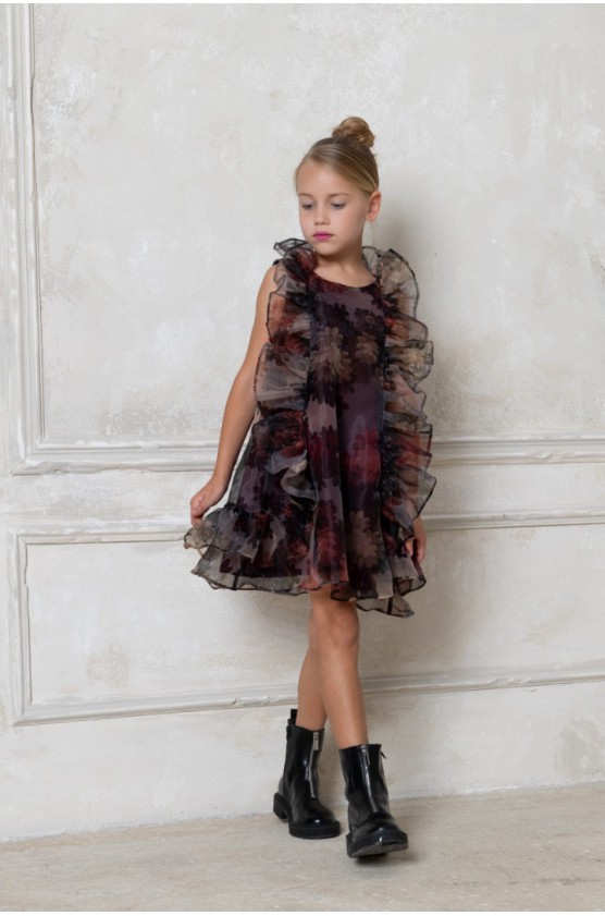 ΦΟΡΕΜΑ ΑΠΟ ΟΡΓΑΝΤΖΑ ΜΕ ΒΟΛΑΝ ΓΙΑ ΚΟΡΙΤΣΙΑ ALICE W25-A11031 ΜΠΟΡΝΤΟ