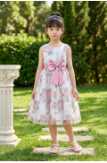 Φόρεμα αμάνικο για μικρά κορίτσια  Pretty baby L165 FLORAL ΛΕΥΚΟ