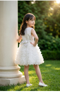 Φόρεμα τούλινο αμάνικο για μικρά κορίτσια  Pretty baby L155 λευκό