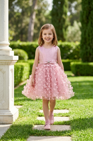 Φόρεμα τούλινο αμάνικο για μικρά κορίτσια  Pretty baby L168 σάπιο μήλο 