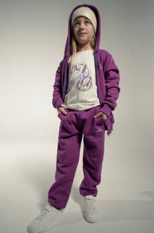 Σετ φόρμας με ζακέτα και μπλουζάκι για κορίτσια EBITA 243251 μωβ