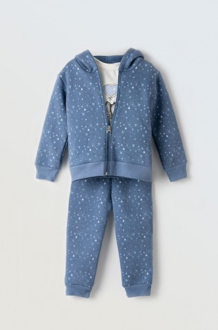 Σετ φόρμας με ζακέτα και μπλουζάκι για κορίτσια EBITA 243252 μπλε