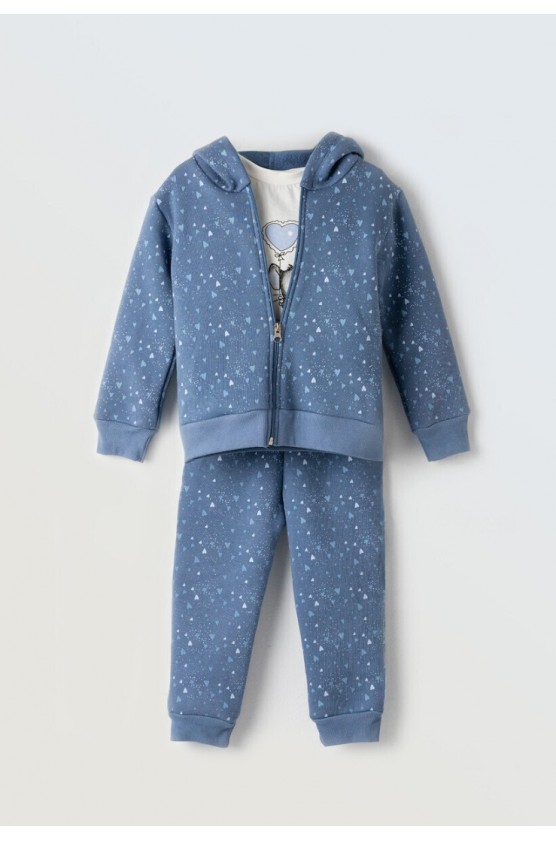 Σετ φόρμας με ζακέτα και μπλουζάκι για κορίτσια EBITA 243252 μπλε