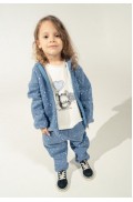 Σετ φόρμας με ζακέτα και μπλουζάκι για κορίτσια EBITA 243252 μπλε