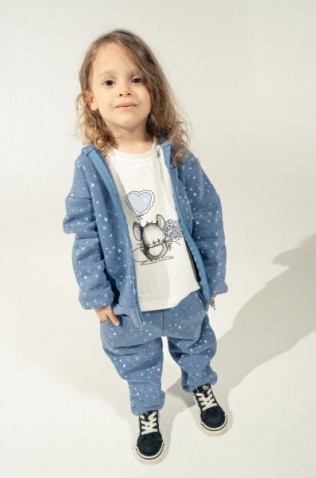 Σετ φόρμας με ζακέτα και μπλουζάκι για κορίτσια EBITA 243252 μπλε