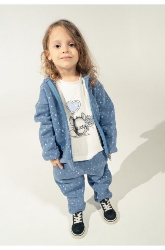 Σετ φόρμας με ζακέτα και μπλουζάκι για κορίτσια EBITA 243252 μπλε