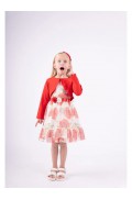 Σετ Φόρεμα με μπολερό  για μικρά κορίτσια EBITA 242207 κόκκινο