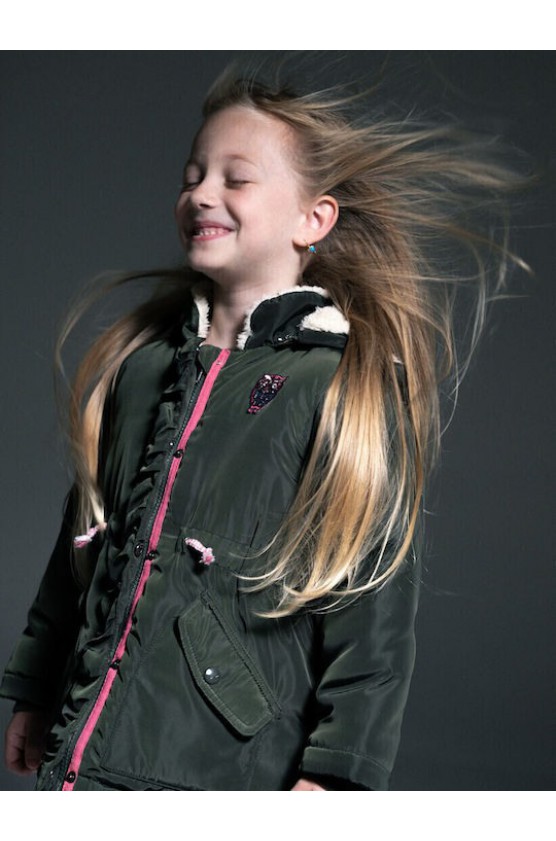 Μπουφάν  για μικρά κορίτσια EBITA 239254 χακί