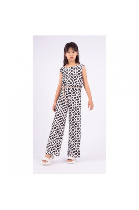 Ολοσωμή παντελόνα για κορίτσια EBITA 242089 εκρού-μαύρο