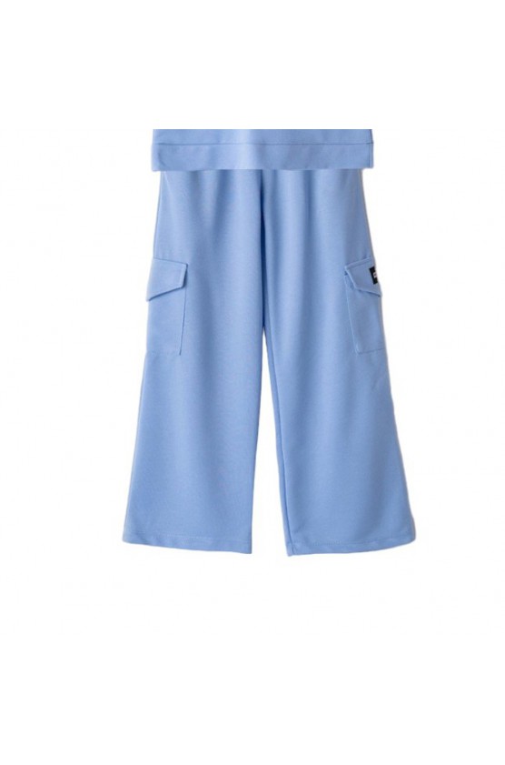 Σετ μπλούζα με παντελόνα cargo  για  κορίτσια EBITA  242092 σιέλ