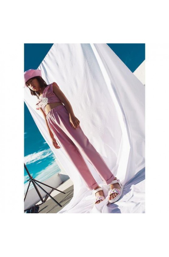 Σετ τοπ με παντελόνα  για  κορίτσια EBITA  242108 ροζ