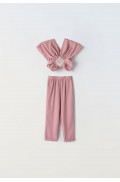 Σετ τοπ με παντελόνα  για  κορίτσια EBITA  242108 ροζ
