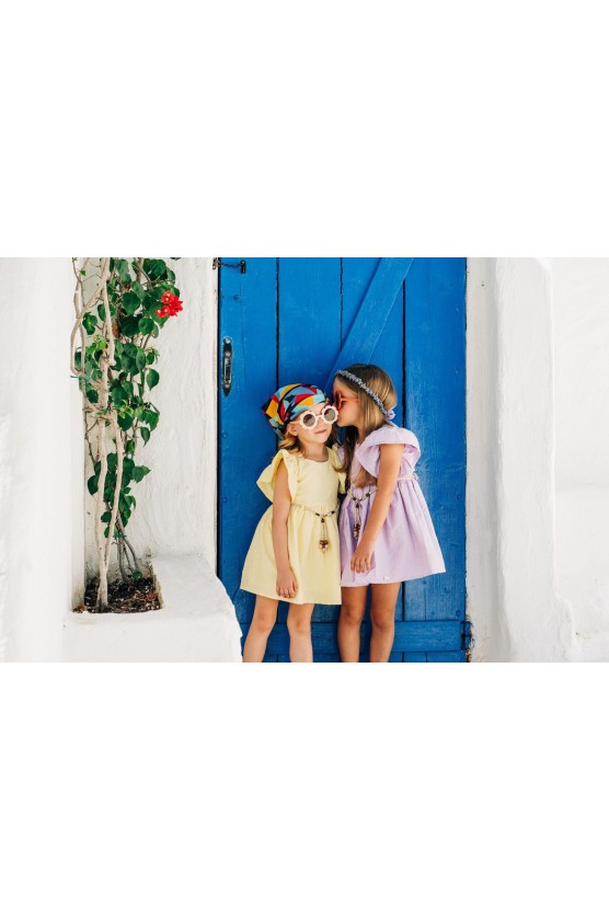 Φόρεμα αμάνικο για μικρά κορίτσια  EBITA 242203 Κίτρινο