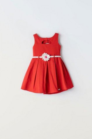 Φόρεμα αμάνικο για μικρά κορίτσια  EBITA 242206 Κόκκινο
