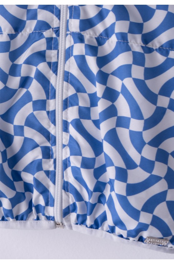 Μπουφάν αντιανεμικό  για  μικρά κορίτσια EBITA 242216 λευκό-μπλε