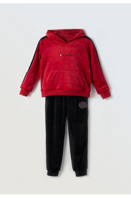 Σετ φόρμας βελουτέ  για κορίτσια EBITA 243007 Μπορντό