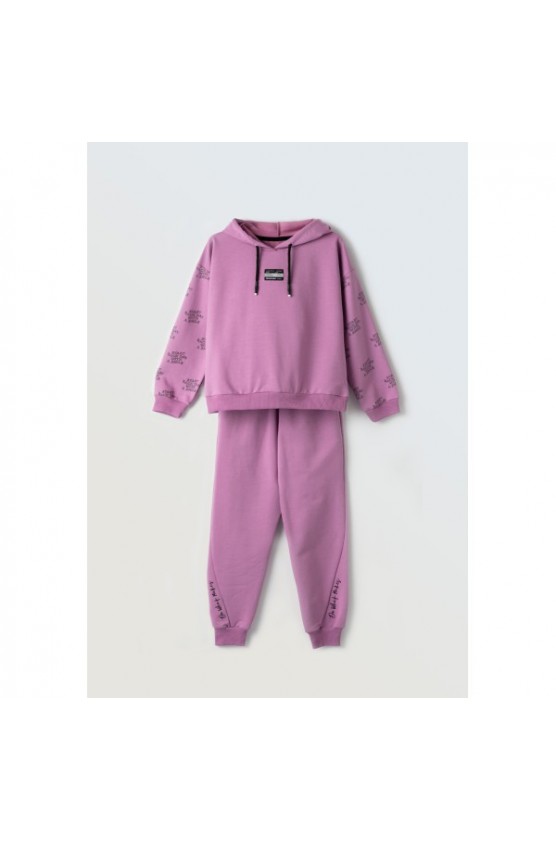 Σετ φόρμας με κουκούλα  για κορίτσια EBITA 243018 λιλά