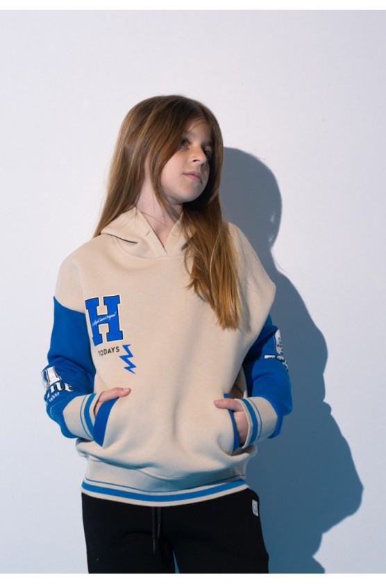 Σετ φόρμας με κουκούλα  για κορίτσια EBITA 243024 μπεζ