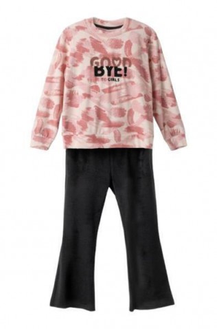 Σετ με κολάν βελουτέ  για κορίτσια EBITA 243043 ροζ