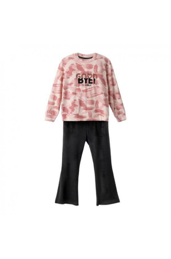 Σετ με κολάν βελουτέ  για κορίτσια EBITA 243043 ροζ