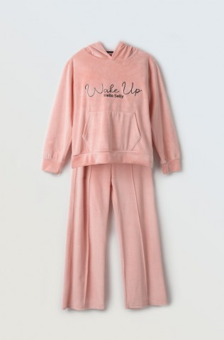 Σετ φόρμας βελουτέ  για κορίτσια EBITA 243044 ροζ