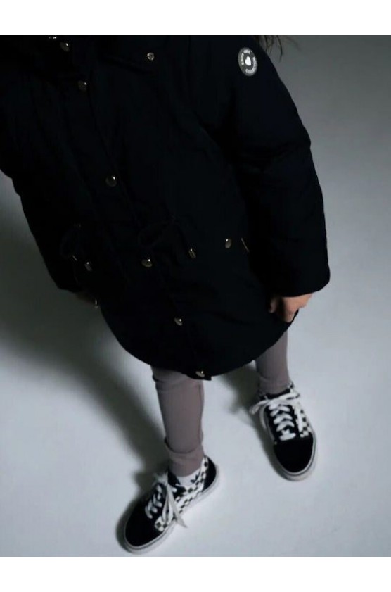 Μπουφάν  παρκά με κουκούλα για  κορίτσια EBITA 243046 μαύρο