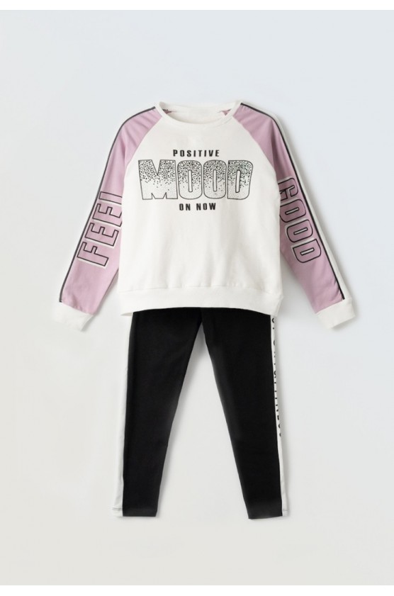 Σετ μπλούζα με κολάν   για κορίτσια EBITA 243087 λευκό