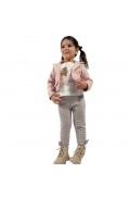 Σετ με κολάν και πανωφόρι για μικρά κορίτσια EBITA 243242 Σομόν
