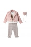 Σετ με κολάν και πανωφόρι για μικρά κορίτσια EBITA 243242 Σομόν